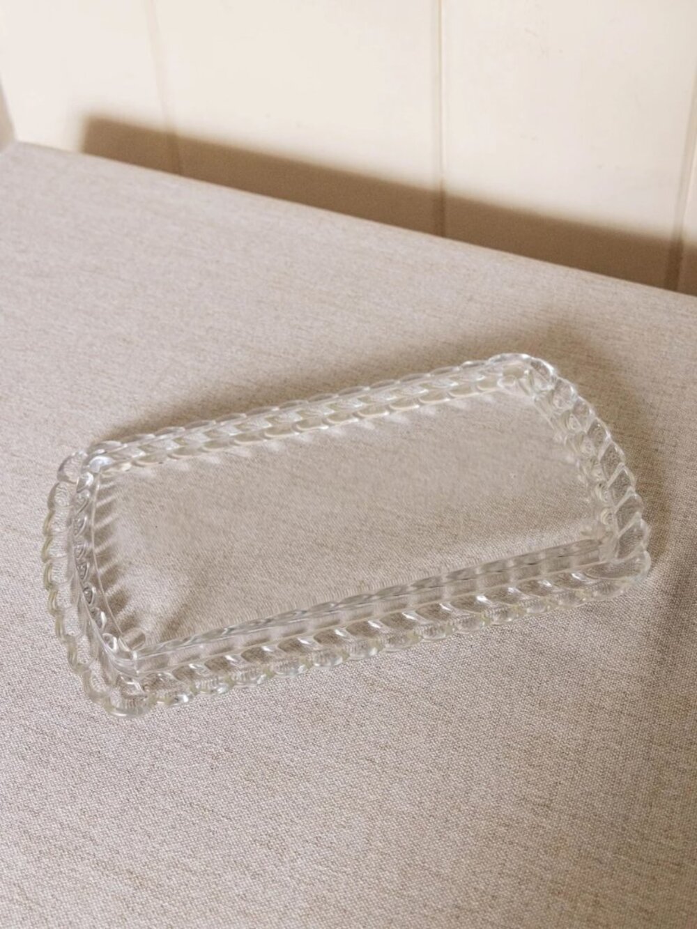 Vintage Medium Clear Glass Rectangular Vanity Tray Perfume Tray - Picture 6 of 7